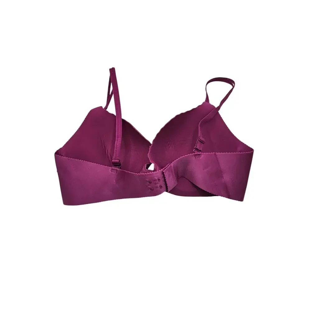 Victorias Secret Angels Secret Embrace Sz 34D No Wire Bra Purple Floral Sides - Picture 3 of 5